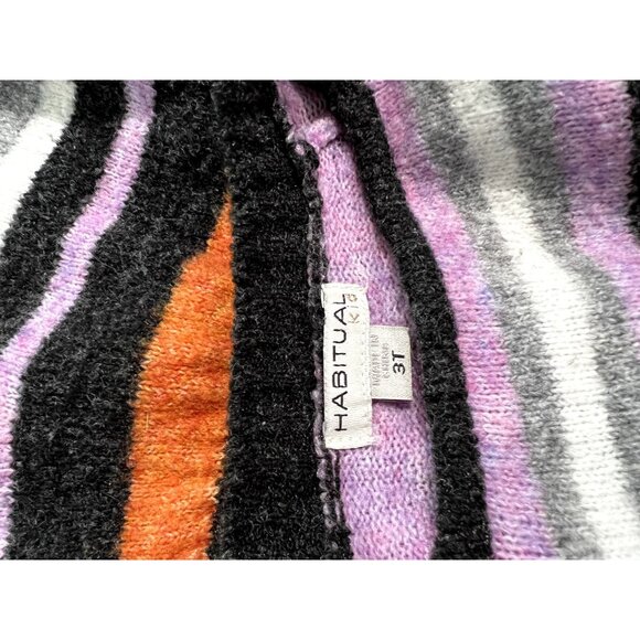 Habitual Kids Multi Stripe Fit & Flare Sweater Dress in Purple - Picture 4 of 4